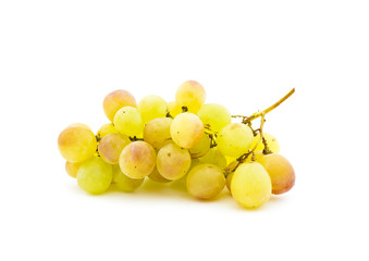 Cluster of ripe muscat grapes on a white background