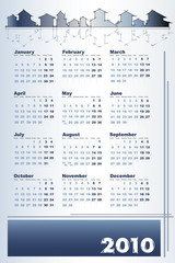 2010 Calendar with houses