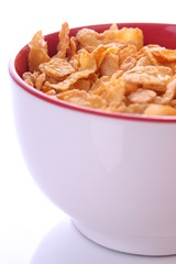 Corn Flakes In Red/White Bowl