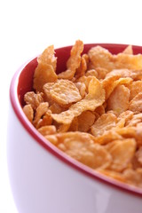 Corn Flakes In Red/White Bowl