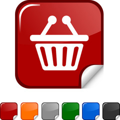 Shopping  sticker icon. Vector illustration