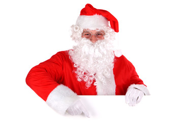 Santa Claus and blank sign