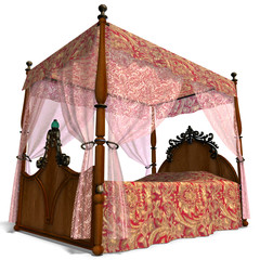 canopy bed of louis XV. © Ralf Kraft