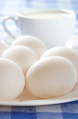 Chicken eggs and yoghurt