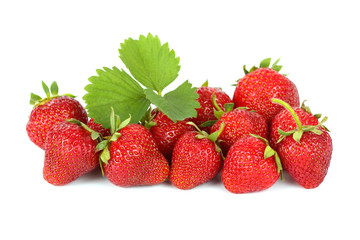 Strawberries on white background