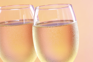 Extreme close up of very cold white wine © REDAV