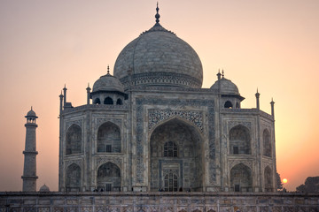 Fototapeta na wymiar Taj Mahal at sunset, Agra, Uttar Pradesh, India.