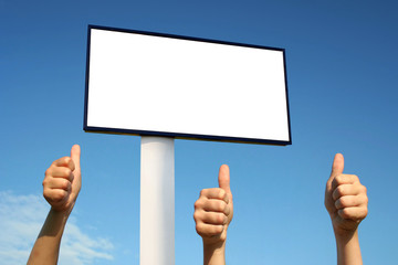 OK sign and blank billboard