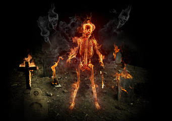 Squelette en feu