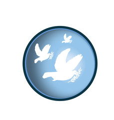 dove with olive branch  web button - peace symbol