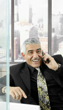 Mature businessman on phone