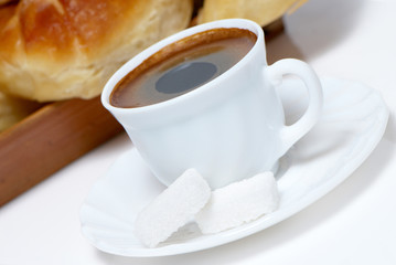 Cup of coffee and Croissant