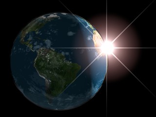 sunrise on the earth planet