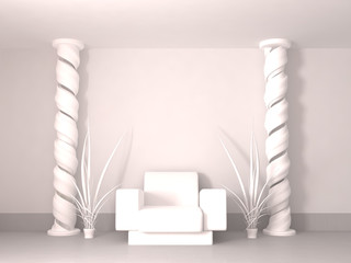 Spiral Pillar Room, White