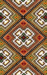 Traditional Ukrainian ornament. Embroidery on a wedding towel.