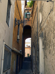 Picturesque street in antique center Pistoia