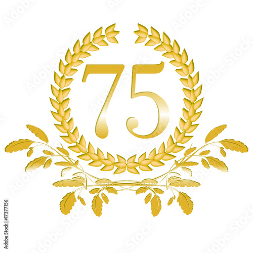 "75-Lorbeerkranz mit Eichenblatt Dekor" Stock photo and royalty-free