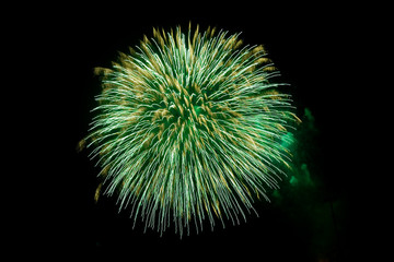 Fototapeta premium Green fireworks