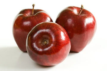 Fresh snack apple on isolated white background