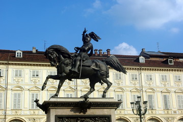 Obraz premium Turin, Italie, Statue d'Emmanuel Philibert