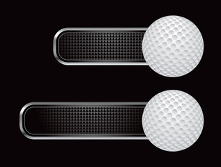 Golf ball on black tabs
