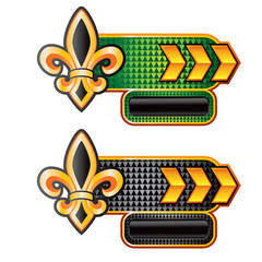Fleur de lis on green and black checkered arrow ads