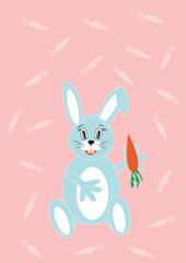 Illustration bunny with carrot