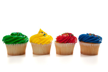 Rainbow colored cupcakes