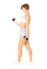 Fototapeta premium Young Woman Lifting Weights