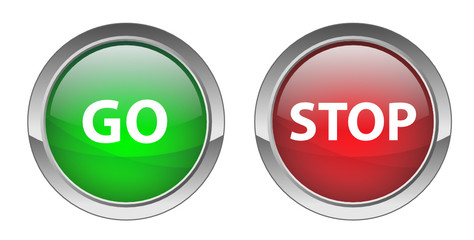 Go & Stop buttons (vector ; green+red)