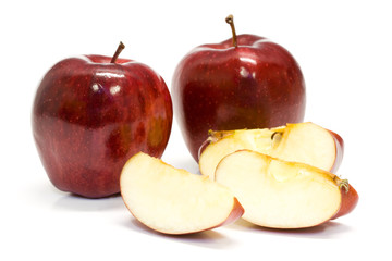 Naklejka na ściany i meble Fresh snack apple on isolated white background
