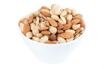 bowl with almonds and pistachios