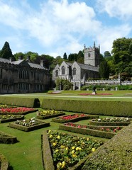 Gardens at Lanhydrock Castle near Bodmin in Cornwall England