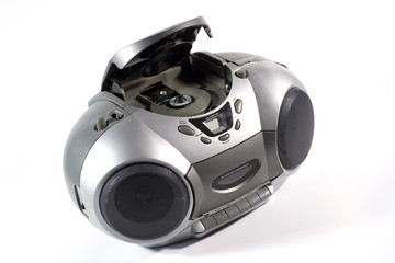 CD and cassette player (on white background)