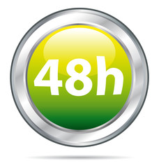 48h Delivery single icon in a green glass ball