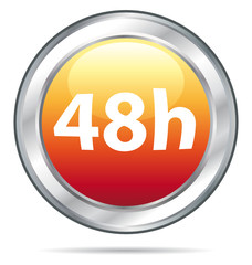 48h Delivery single icon in an orange glass ball