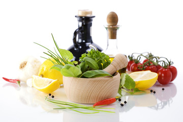olive oil and vegetables
