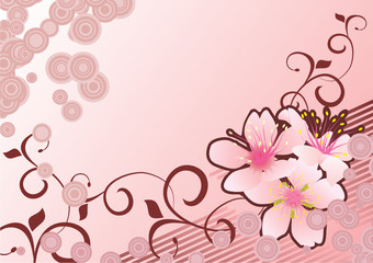 Fototapeta na wymiar pink flowers backdrop vector