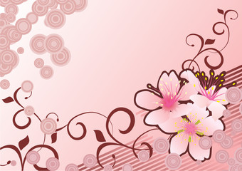 pink flowers backdrop vector