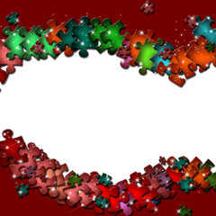 Frame from colorful puzzle elements