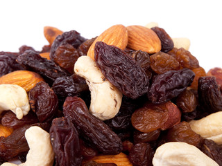 Mixed nuts and raisins