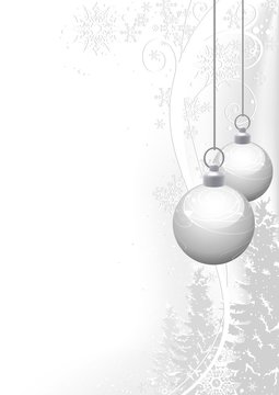 White Christmas and winter floral - background illustration