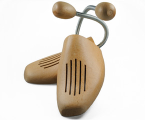 Pair of shoe stretchers isolated on white