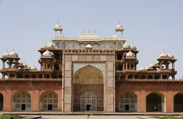 Akbar's tomb on the outskirts of Agra in India