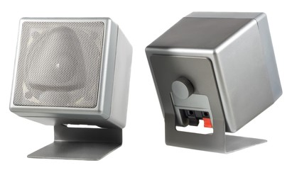 Gray speakers isolated on a white background
