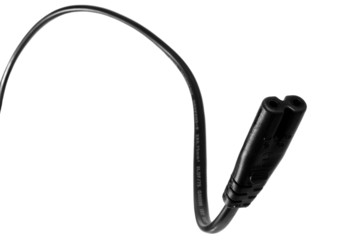 Plug of electricity on power cord isolated on white background