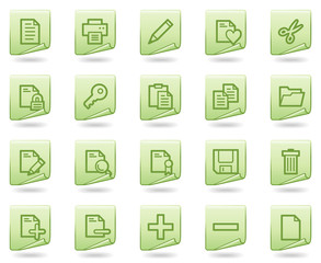 Document web icons, green document series