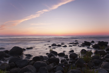 Coastal twilight scene. Southern of Sweden.