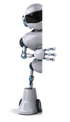 Robot et panneau blanc