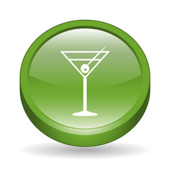 Cocktail Sign 3D Icon Button